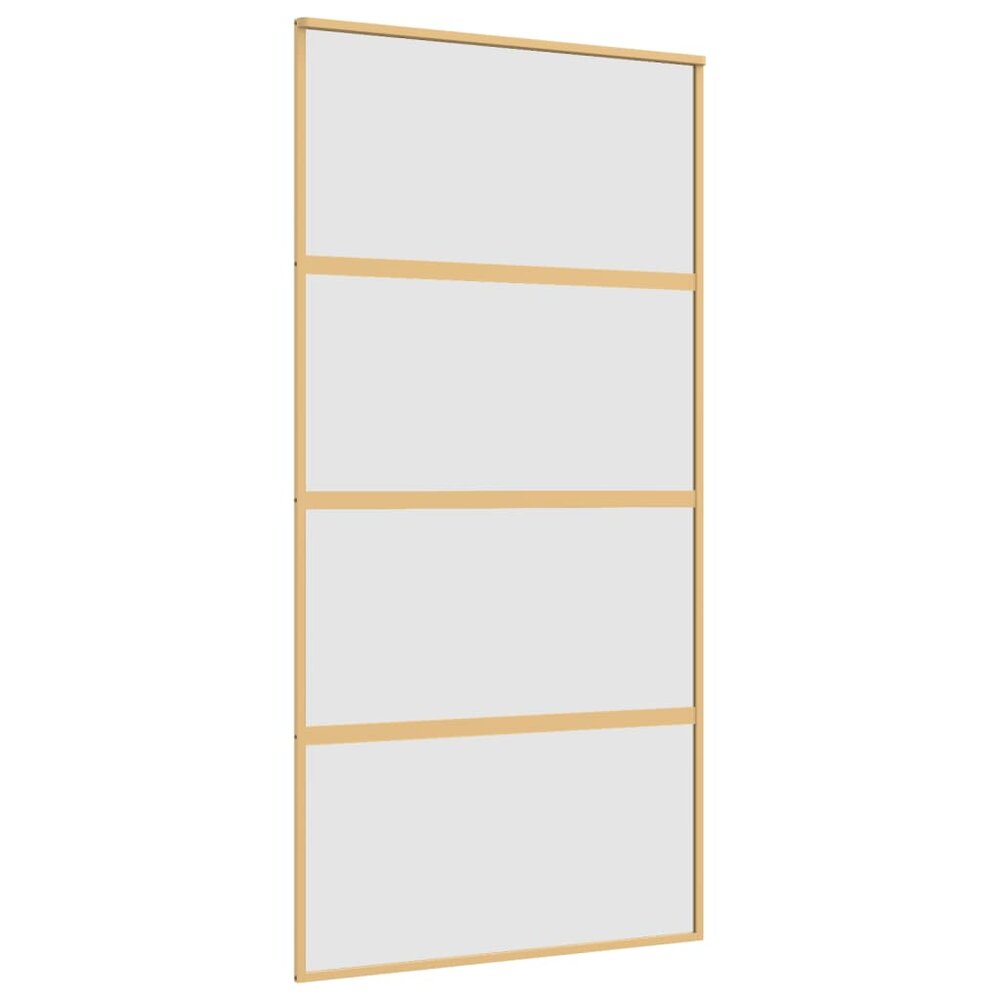 Schuifdeur 102,5x205 cm mat ESG-glas en aluminium goudkleurig