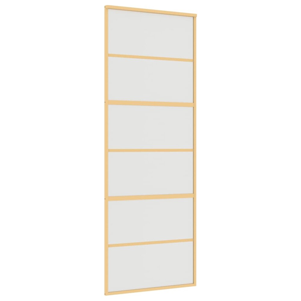 Schuifdeur 76x205 cm mat ESG-glas en aluminium goudkleurig