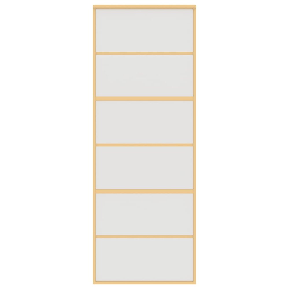 Schuifdeur 76x205 cm mat ESG-glas en aluminium goudkleurig
