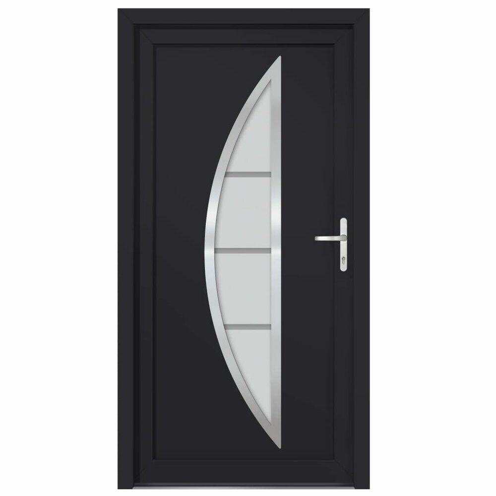 Voordeur 88x200 cm PVC antracietkleurig