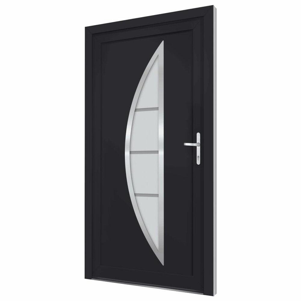 Voordeur 88x200 cm PVC antracietkleurig