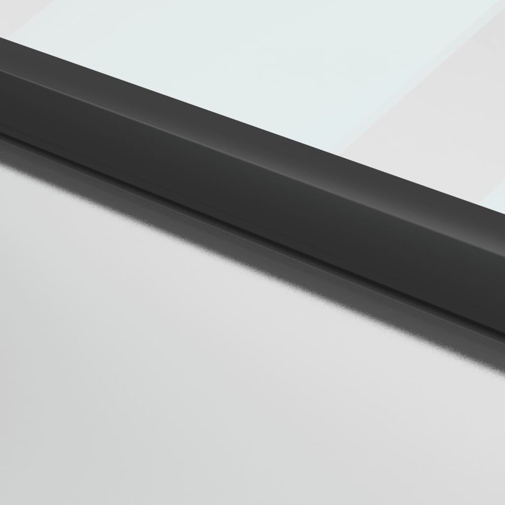 Binnendeur smal 93x201,5 cm gehard glas en aluminium zwart