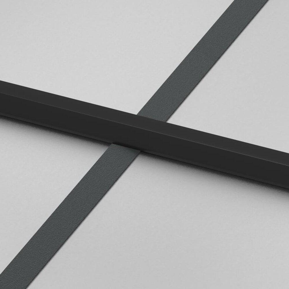 Binnendeur smal 93x201,5 cm gehard glas en aluminium zwart