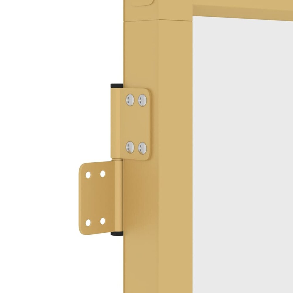 Binnendeur smal 102,5x201,5 cm gehard glas en aluminium goud