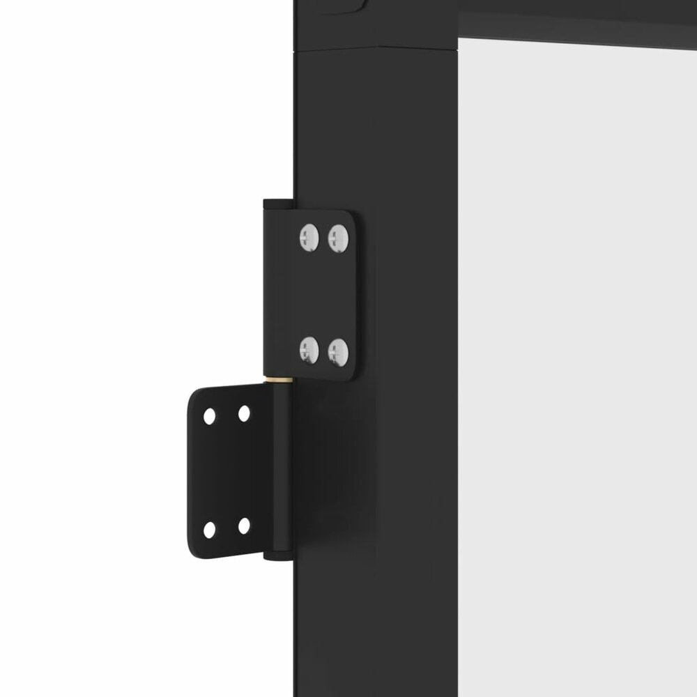 Binnendeur smal 102,5x201,5 cm gehard glas en aluminium zwart