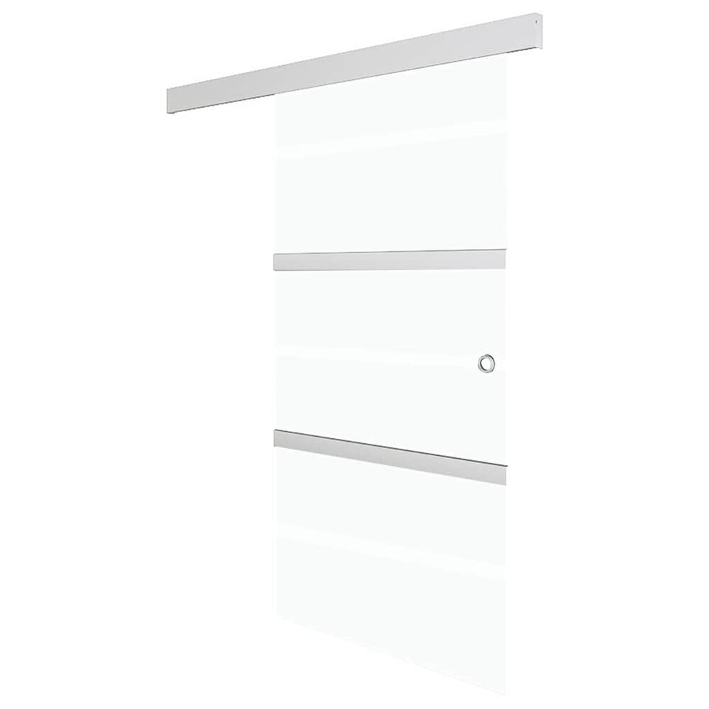 Schuifdeur 76x212 cm ESG-glas en aluminium zilverkleurig