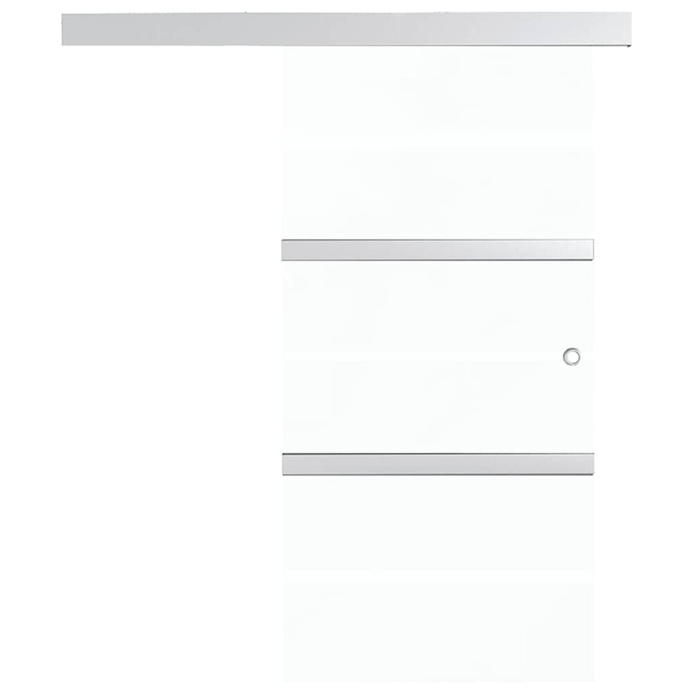 Schuifdeur 76x212 cm ESG-glas en aluminium zilverkleurig