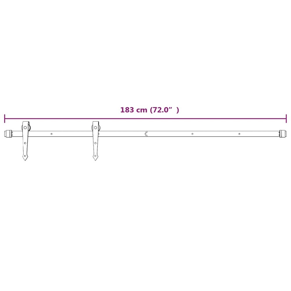 Schuifdeur met beslag 85x210 cm massief grenenhout