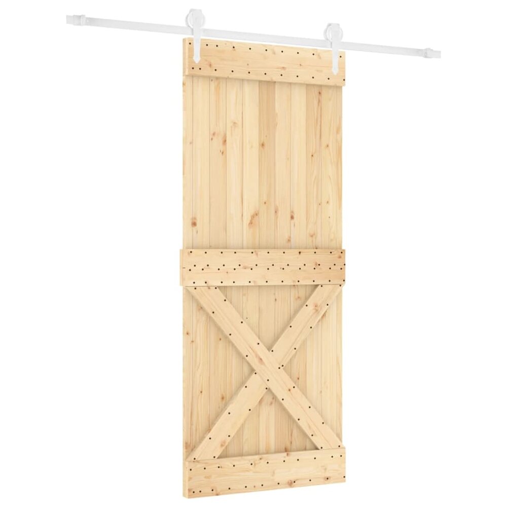 Schuifdeur met beslag 85x210 cm massief grenenhout