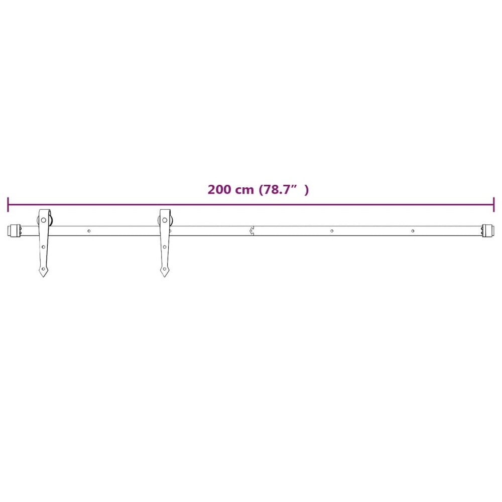 Schuifdeur met beslag 85x210 cm massief grenenhout