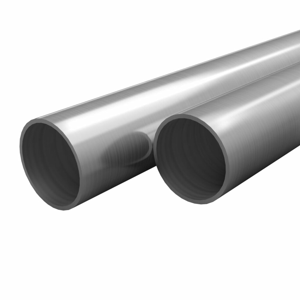 Buizen rond V2A 2m &Oslash;48x1,8mm roestvrij staal 2 st