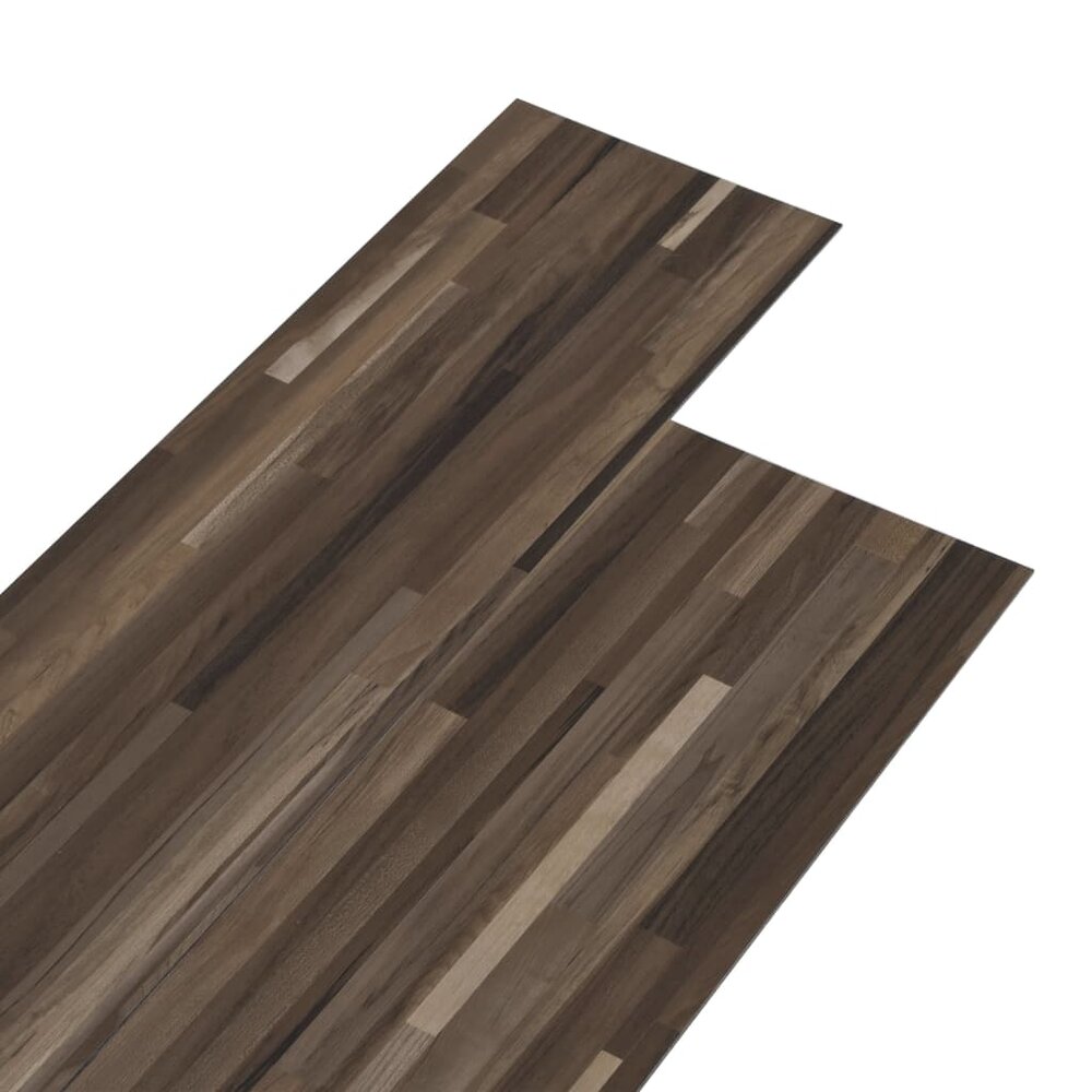 Vloerplanken zelfklevend 5,21 m&sup2; 2 mm PVC gestreept bruin