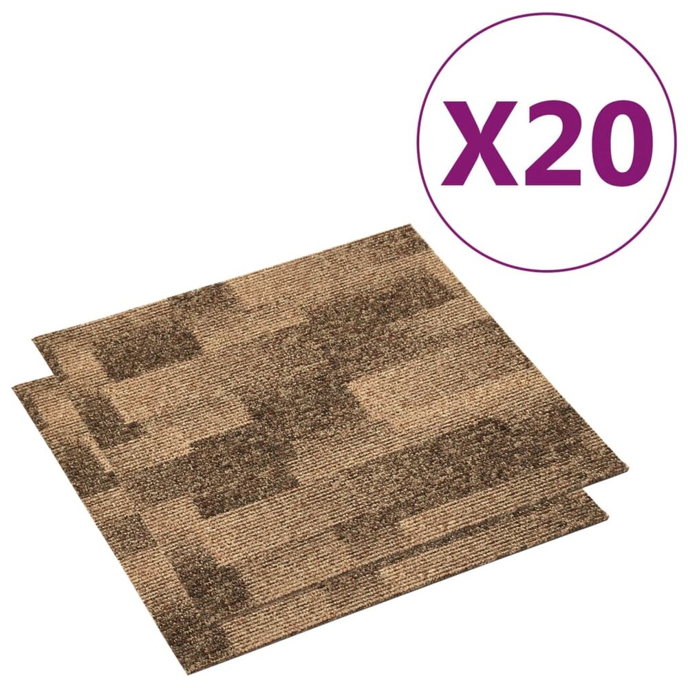 Tapijttegels 20 st 5 m&sup2; bruin