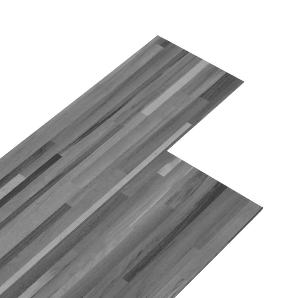Vloerplanken zelfklevend 2,51 m&sup2; 2 mm PVC gestreept grijs