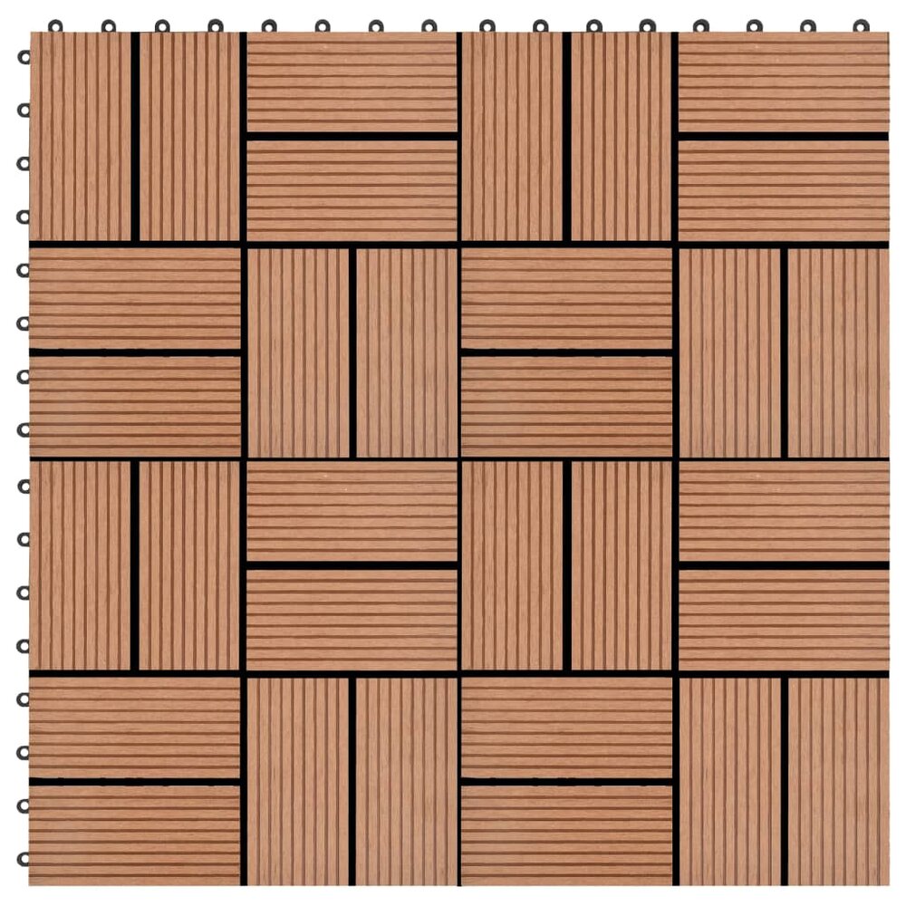 11 st Terrastegel 30x30 cm 1 m&sup2; HKC bruin