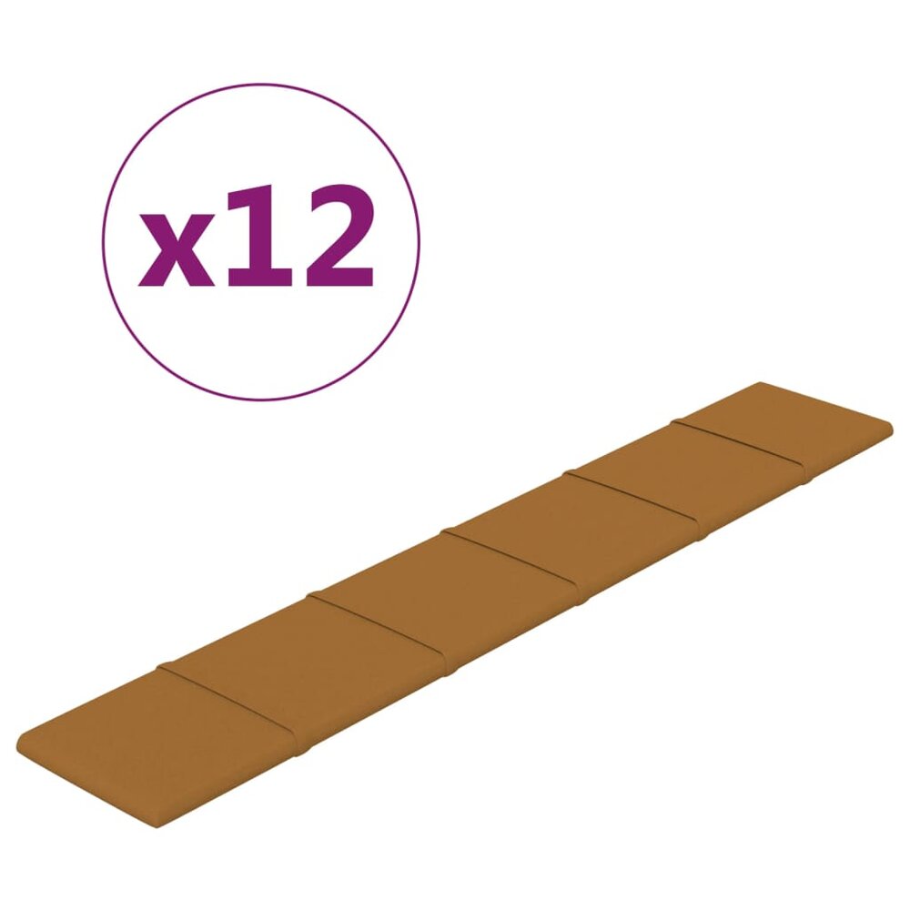 Wandpanelen 12 st 1,62 m&sup2; 90x15 cm fluweel bruin