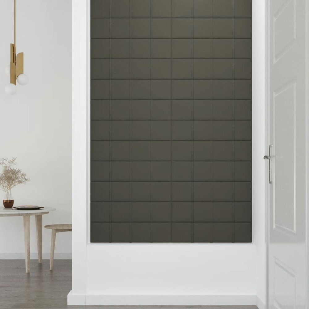 Wandpanelen 12 st 1,08 m&sup2; 60x15 cm fluweel donkergrijs