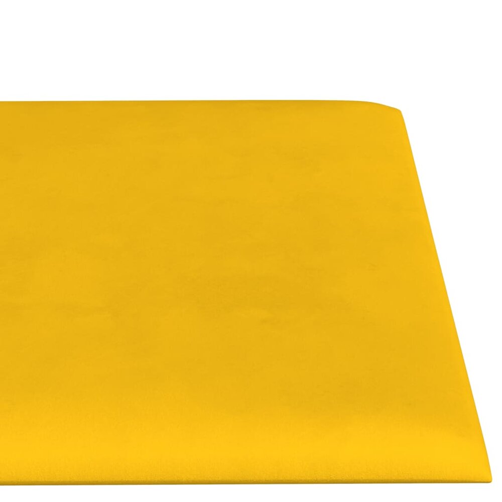 Wandpanelen 12 st 1,08 m&sup2; 60x15 cm fluweel geel