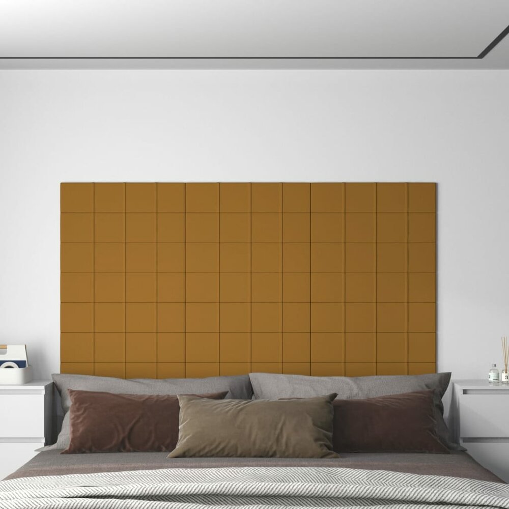 Wandpanelen 12 st 1,08 m&sup2; 60x15 cm fluweel bruin