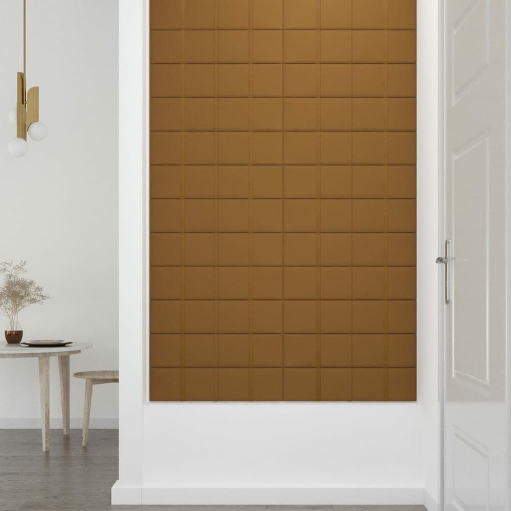 Wandpanelen 12 st 1,08 m&sup2; 60x15 cm fluweel bruin