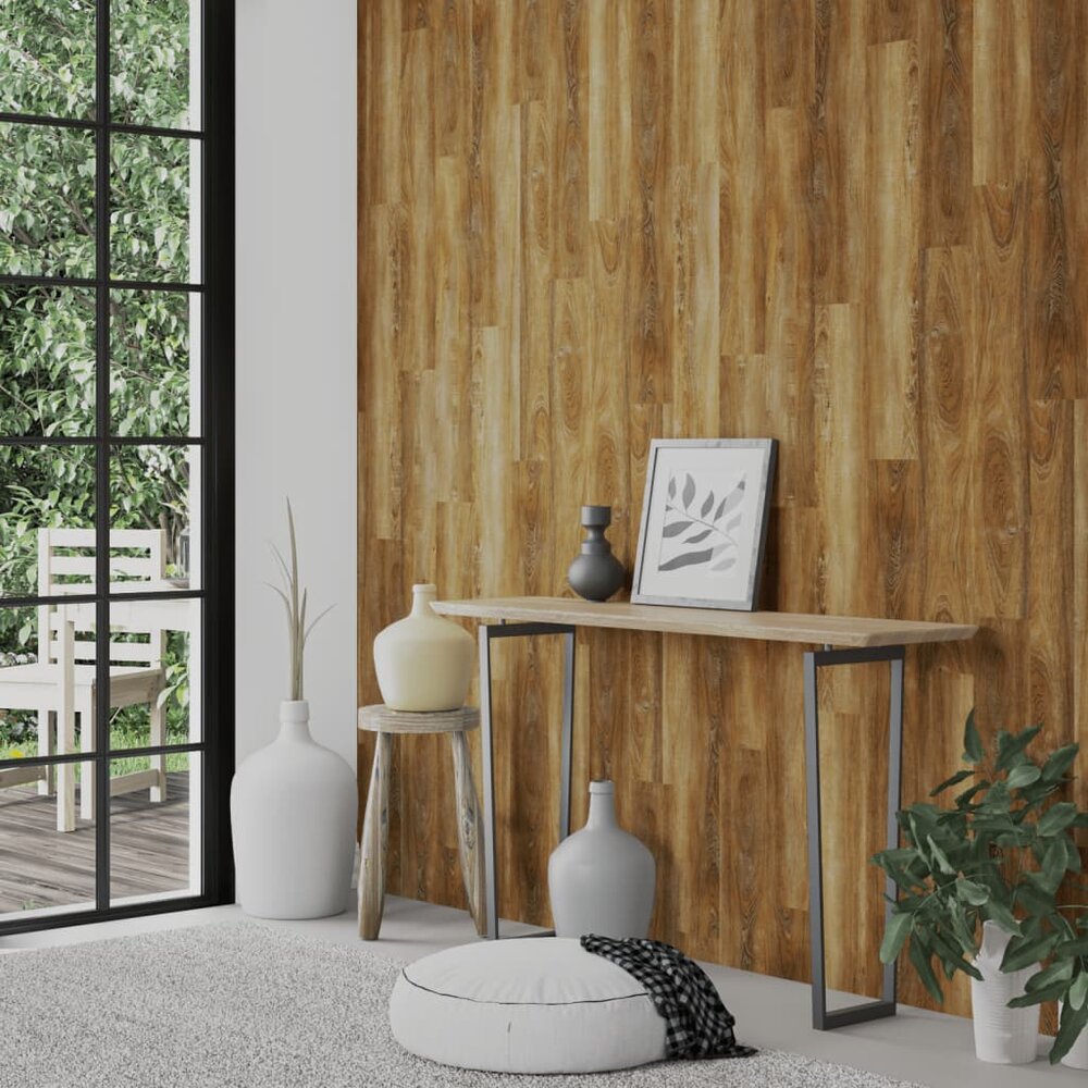 Wandpanelen houtlook 4,12 m&sup2; PVC bruin