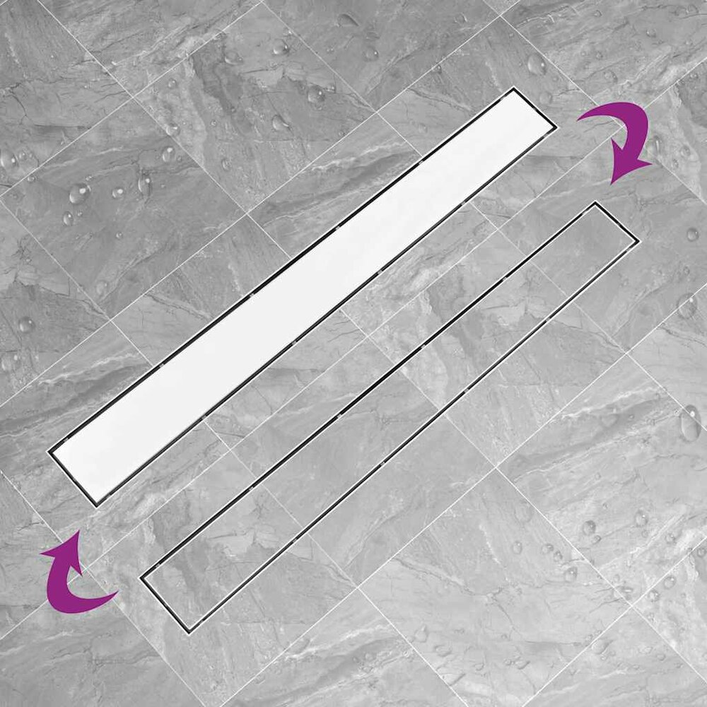 Doucheafvoer met 2-in-1 deksel 103x14 cm roestvrij staal