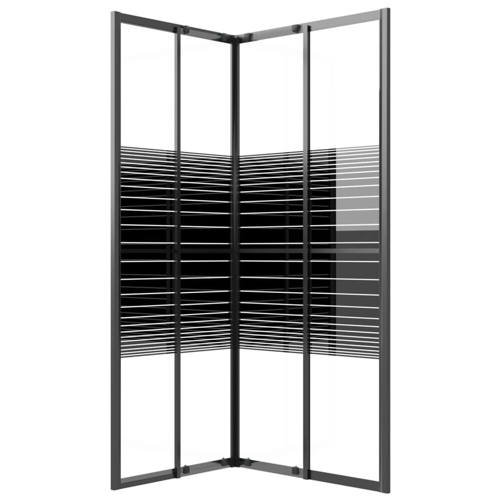 Douchecabine strepen 80x70x180 cm ESG zwart