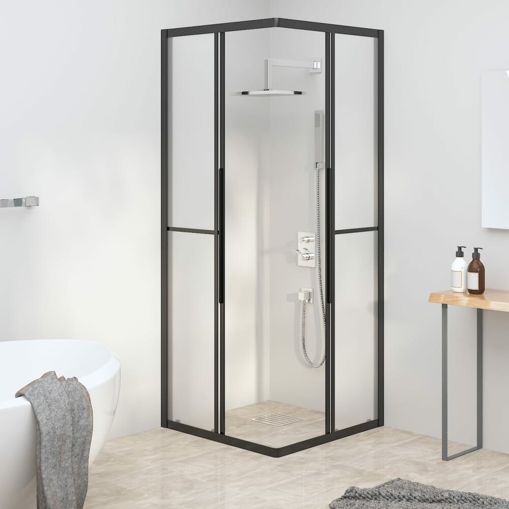 Douchecabine 80x80x180 cm mat ESG zwart