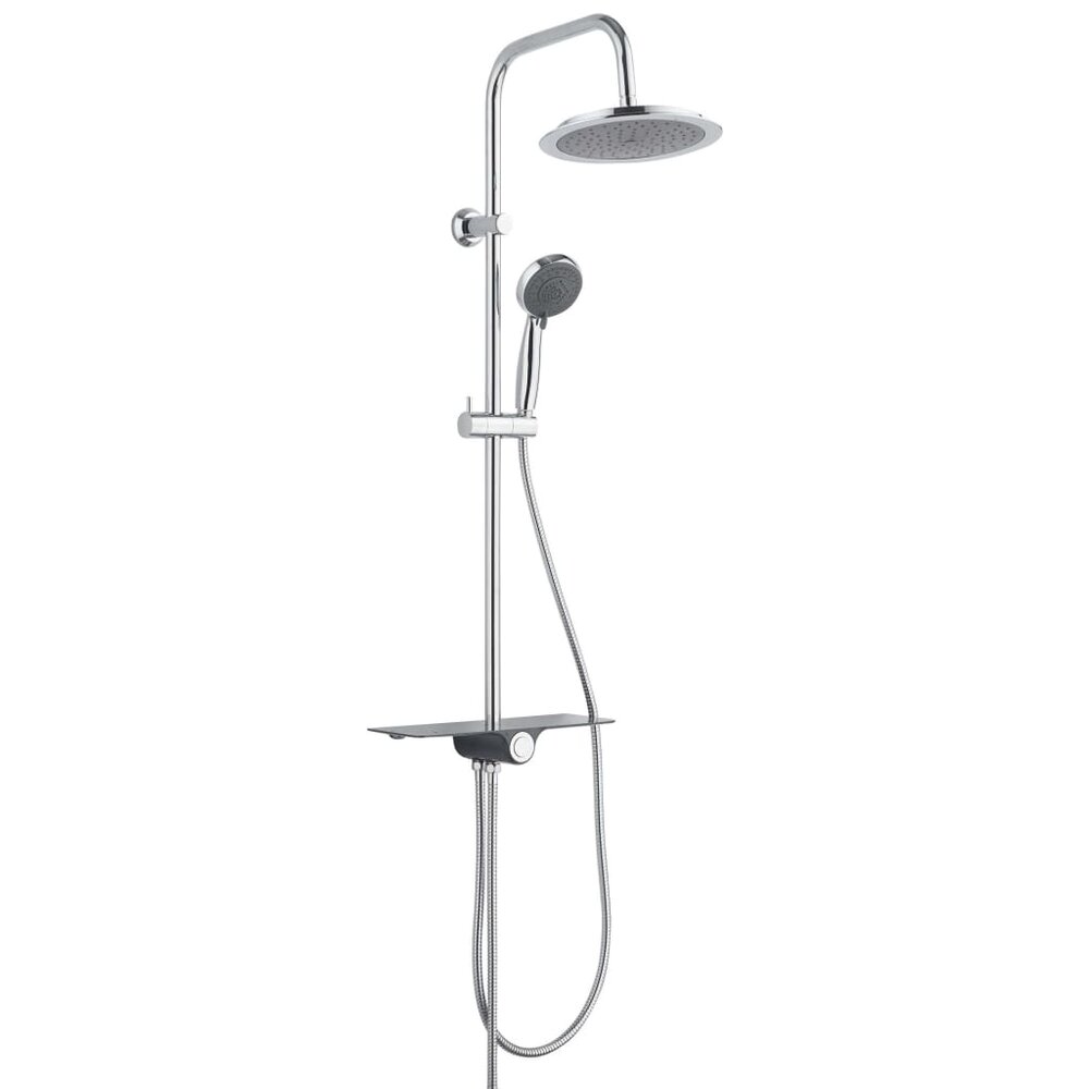 Regendoucheset met plateau AQUASTAR antraciet-chroomkleurig
