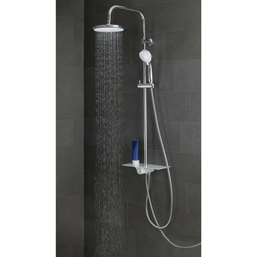 Regendoucheset met plateau AQUASTAR wit en chroomkleurig