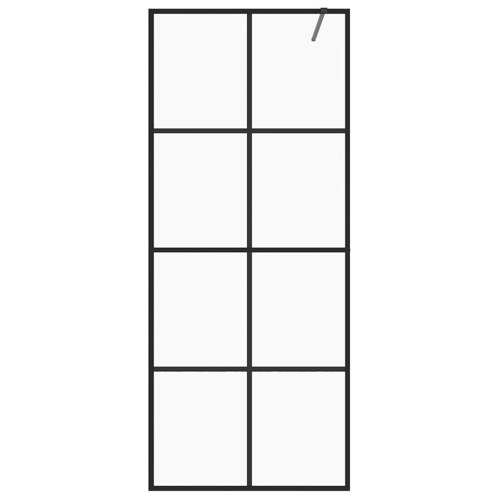 Inloopdouchewand 80x195 cm ESG-glas transparant en zwart