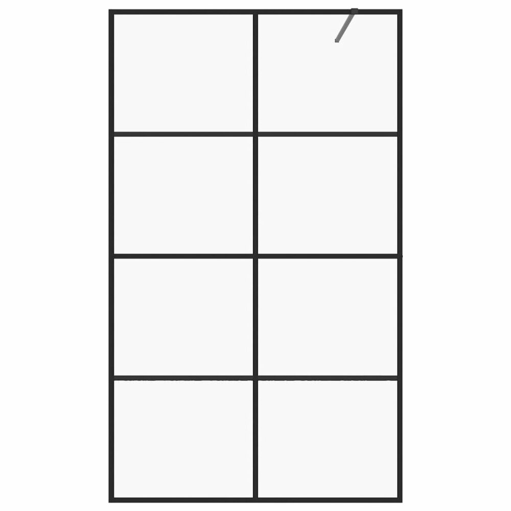 Inloopdouchewand 90x195 cm ESG-glas transparant en zwart