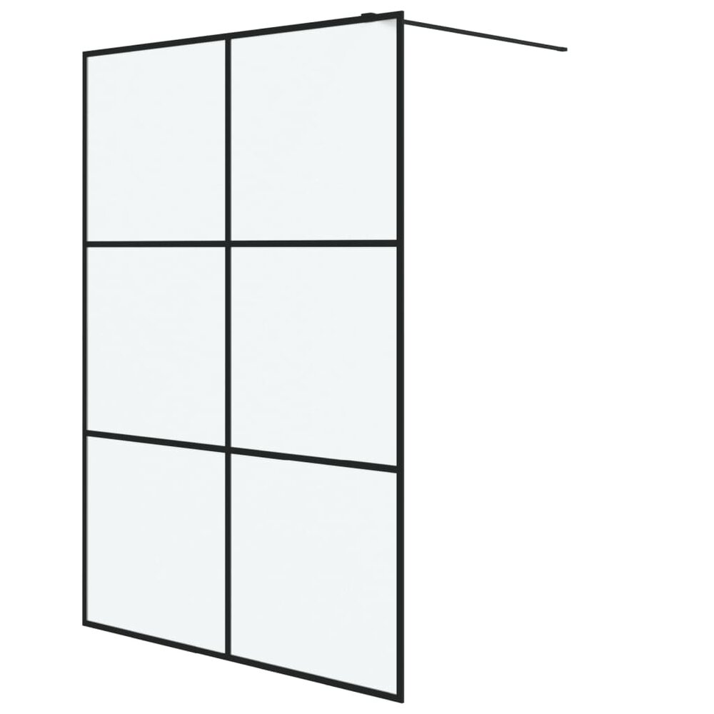 Inloopdouchewand 140x195 cm mat ESG-glas zwart
