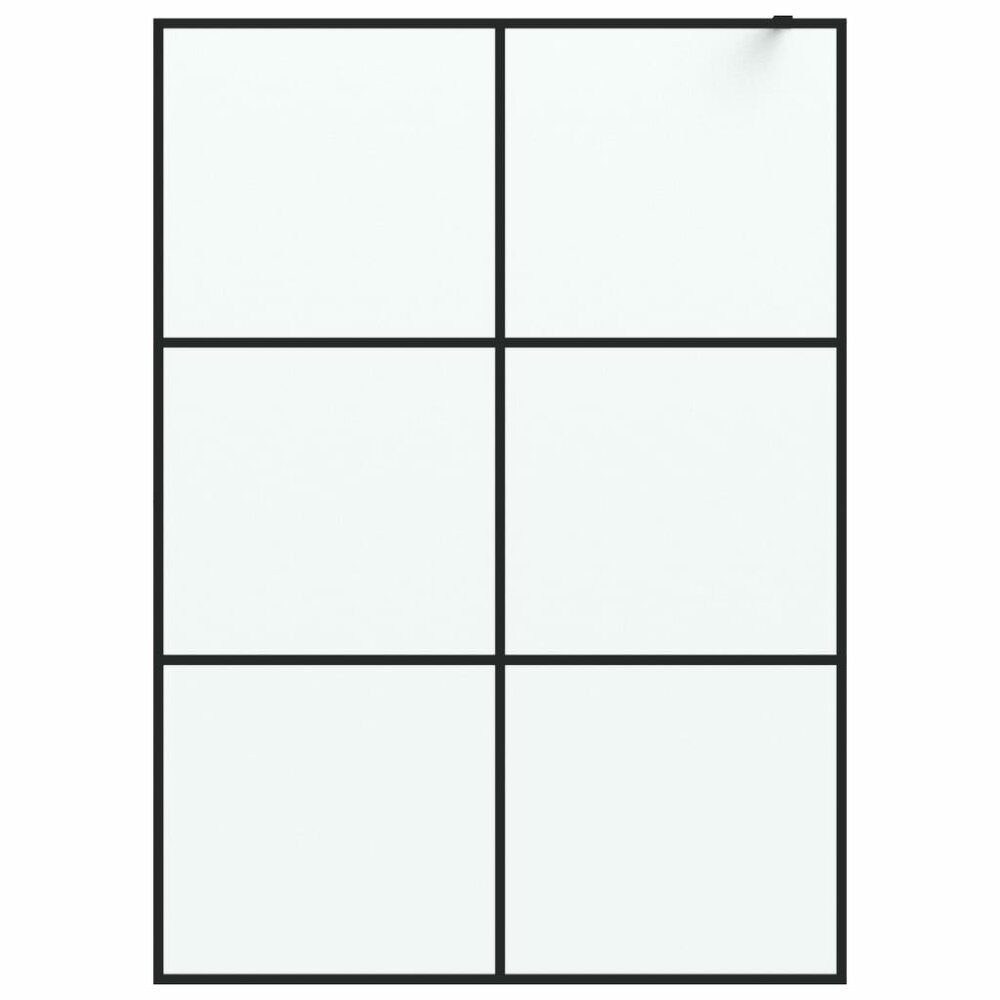 Inloopdouchewand 140x195 cm mat ESG-glas zwart