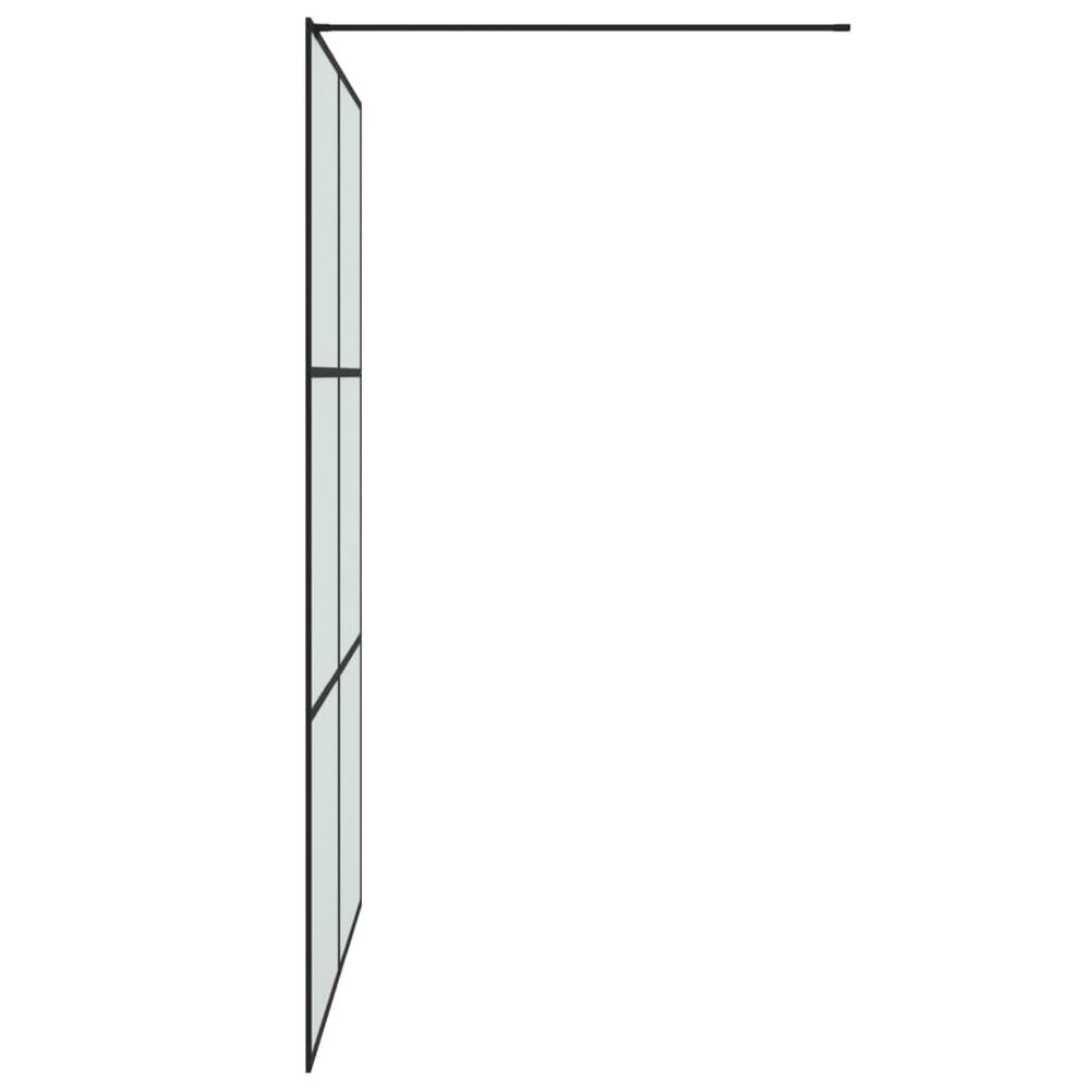 Inloopdouchewand 140x195 cm mat ESG-glas zwart