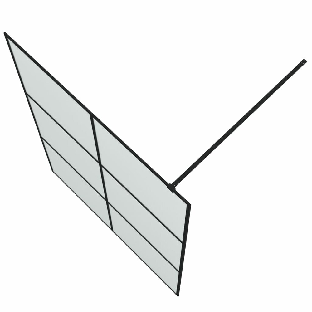 Inloopdouchewand 140x195 cm mat ESG-glas zwart