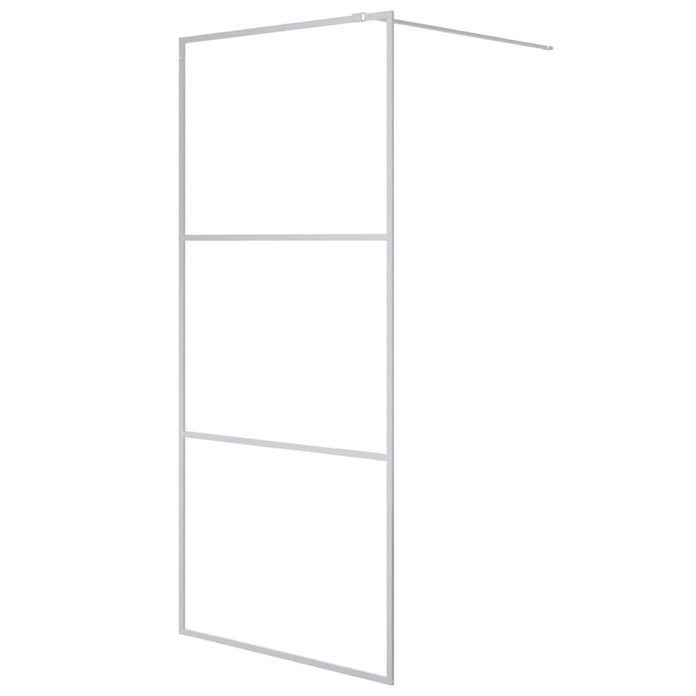 Inloopdouchewand 90x195 cm transparant ESG-glas zilverkleurig