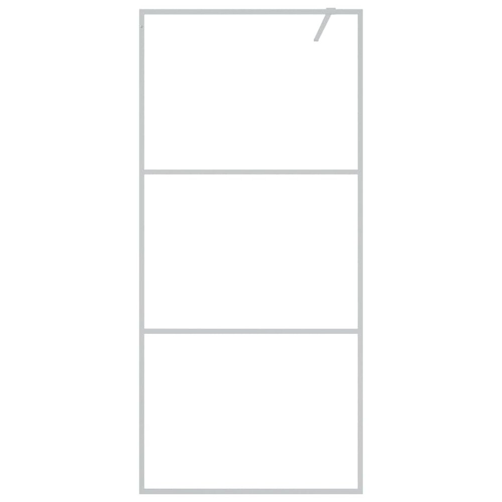 Inloopdouchewand 90x195 cm transparant ESG-glas zilverkleurig