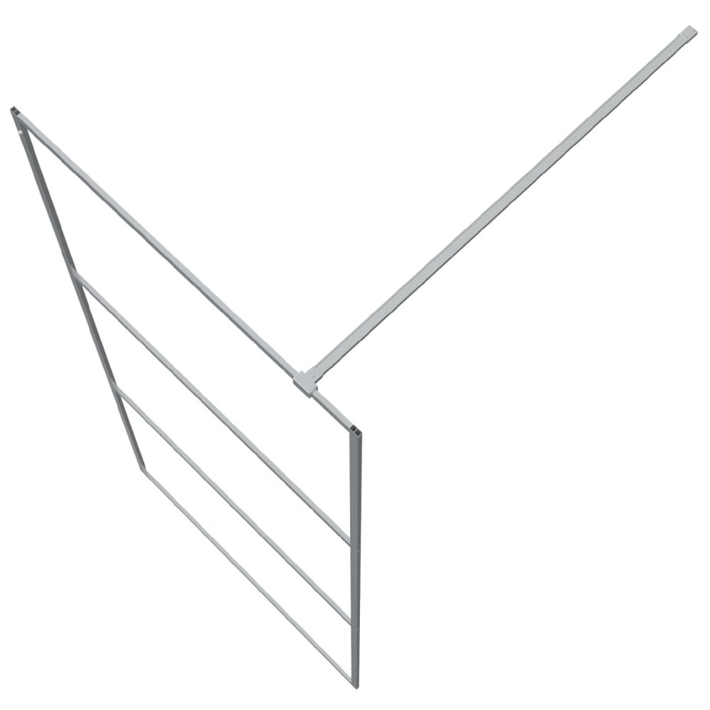 Inloopdouchewand 90x195 cm transparant ESG-glas zilverkleurig