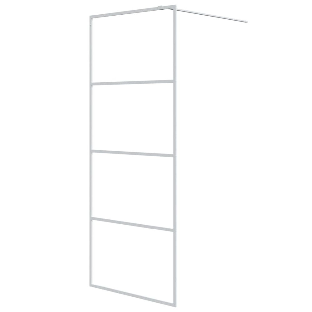 Inloopdouchewand 80x195 cm transparant ESG-glas wit