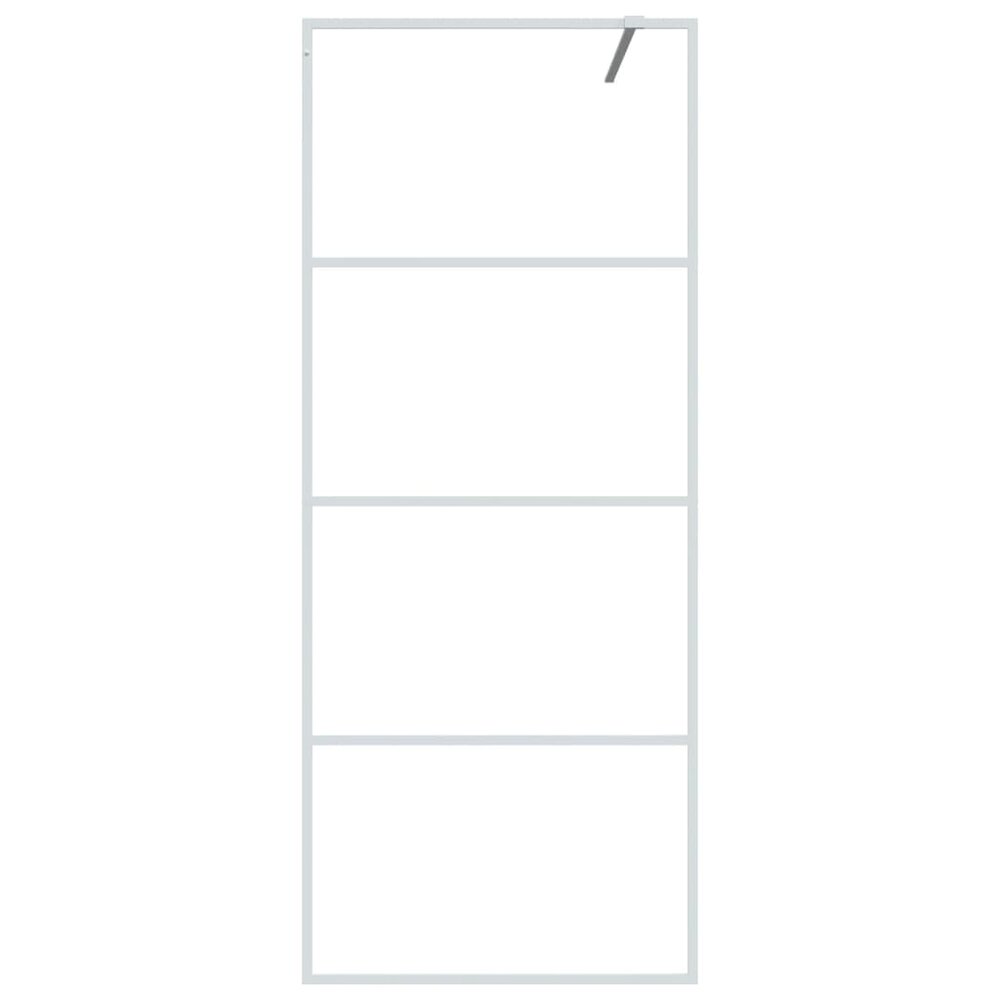 Inloopdouchewand 80x195 cm transparant ESG-glas wit