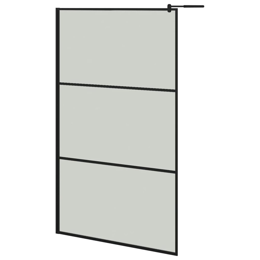 Inloopdouchewand met schap 115x195 cm ESG-glas aluminium zwart