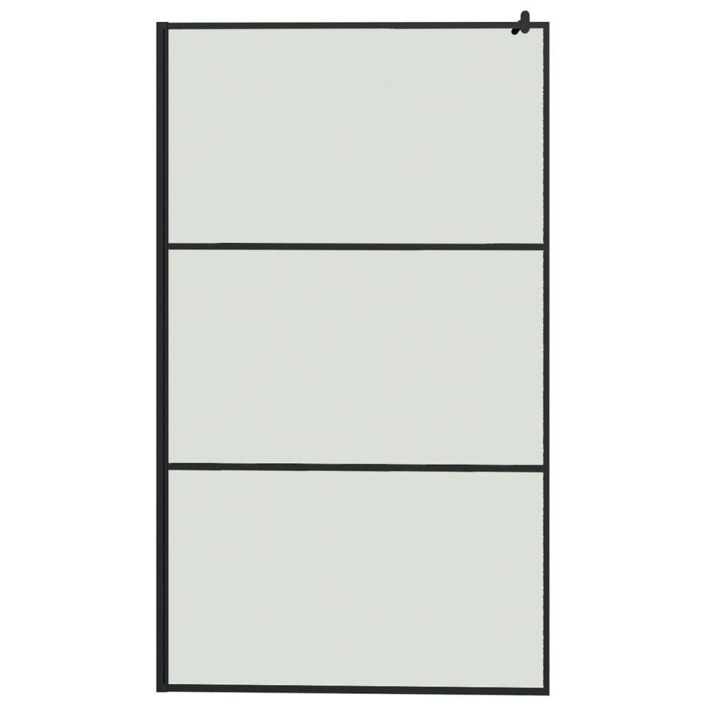 Inloopdouchewand met schap 115x195 cm ESG-glas aluminium zwart