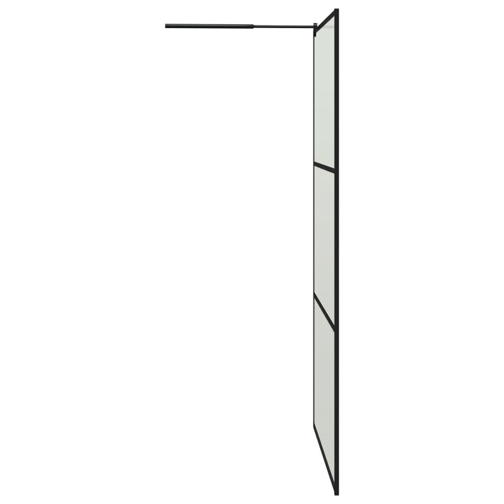 Inloopdouchewand met schap 115x195 cm ESG-glas aluminium zwart