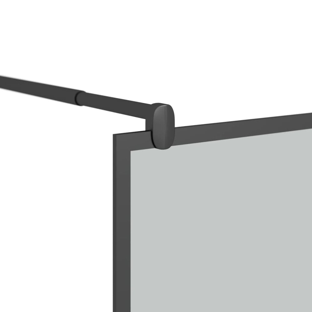 Inloopdouchewand met schap 115x195 cm ESG-glas aluminium zwart