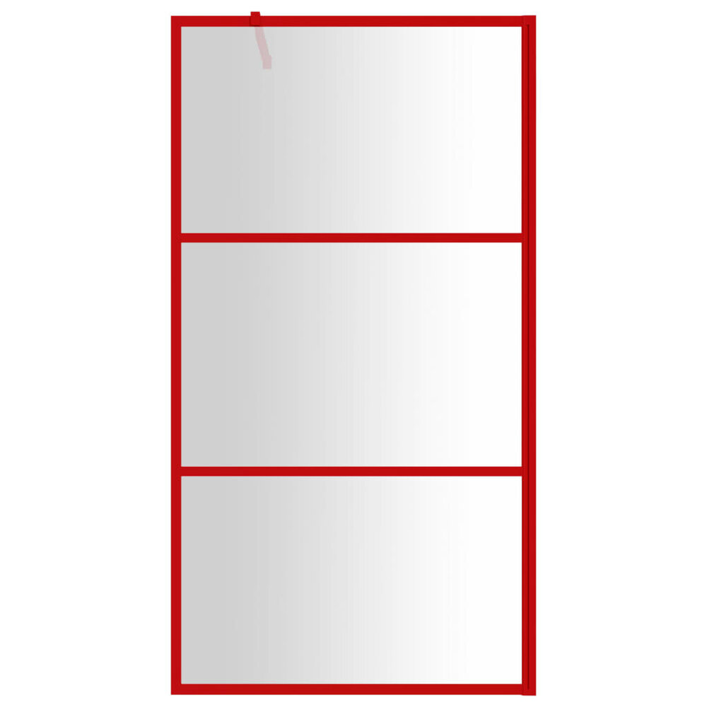 Inloopdouchewand transparant 115x195 cm ESG-glas rood