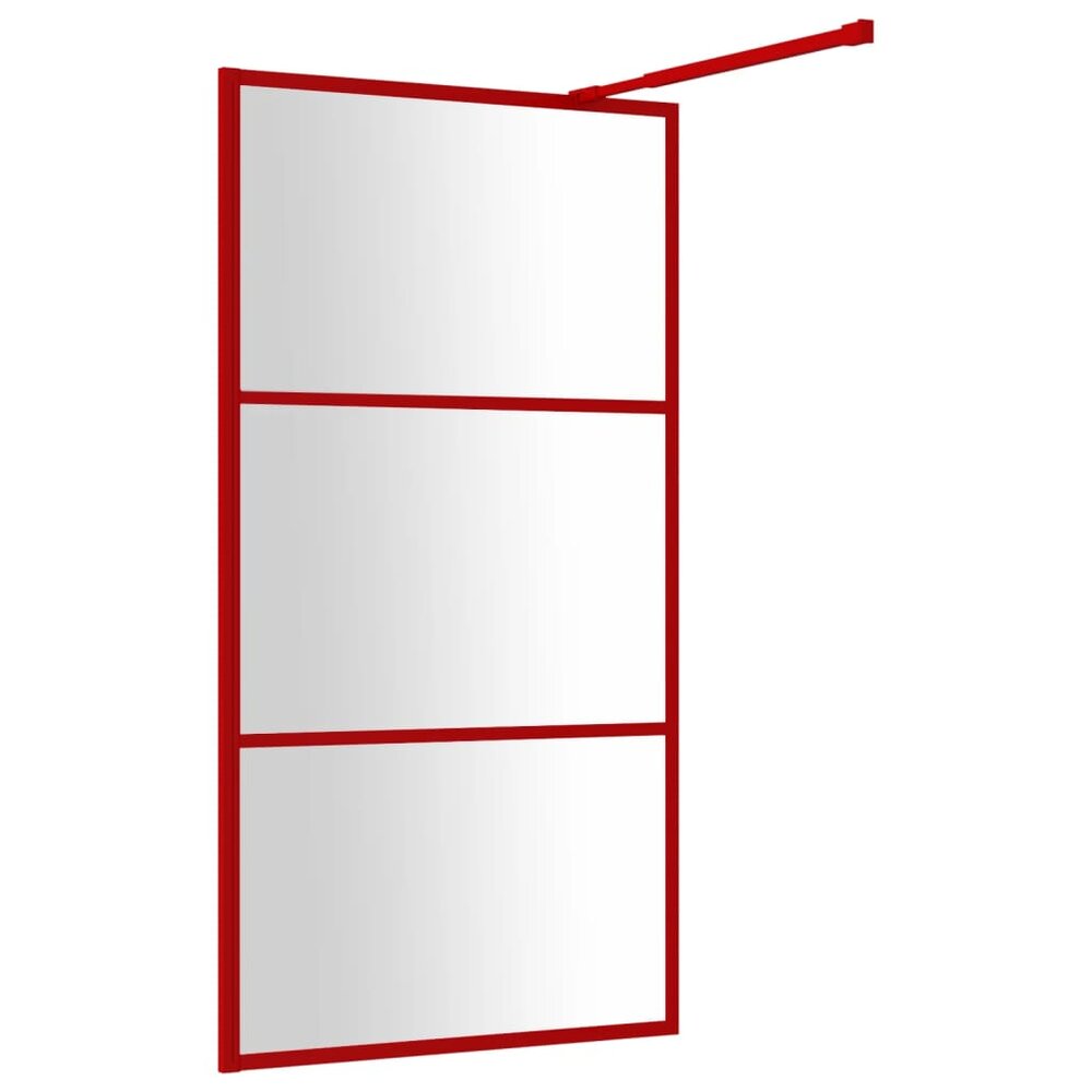 Inloopdouchewand transparant 115x195 cm ESG-glas rood