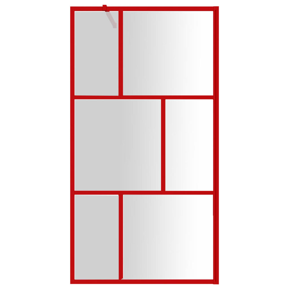 Inloopdouchewand transparant 115x195 cm ESG-glas rood