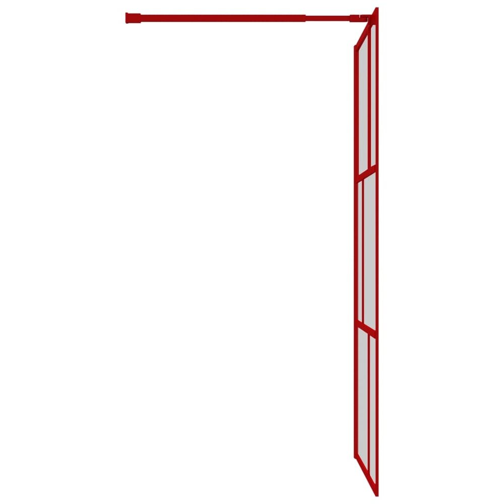 Inloopdouchewand transparant 115x195 cm ESG-glas rood