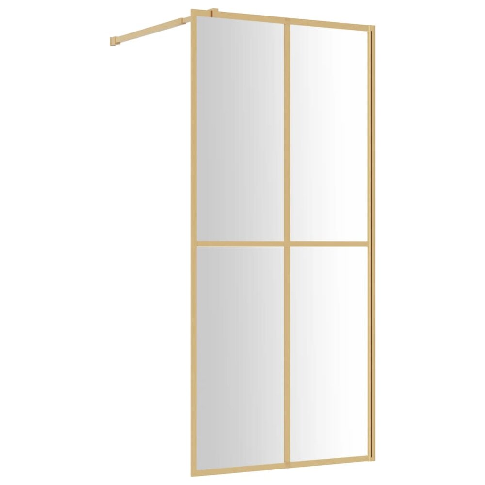 Inloopdouchewand transparant 90x195 cm ESG-glas goudkleurig